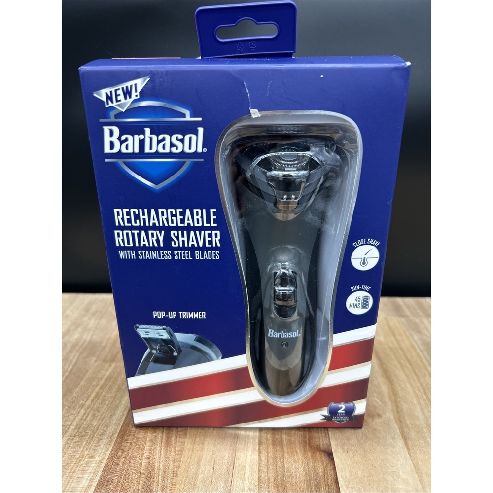 Barbasol Close Shave Rotary Rechargeable Stainless Steel Blade + Pop Up Trimmer
